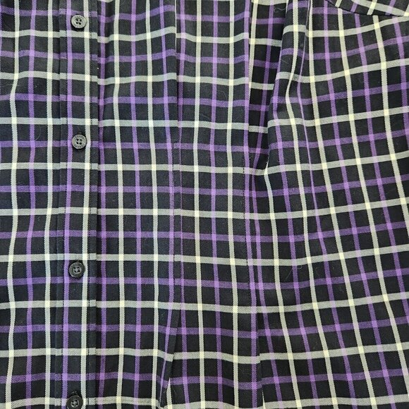 Chaps Purple Plaid Long Sleeve Button Up Shirt - Picture 10 of 10